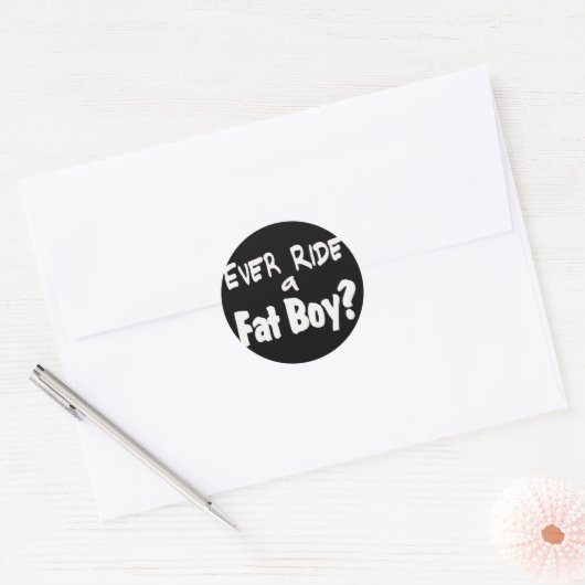 Fat Boy Rider Ronde Sticker (Envelop)