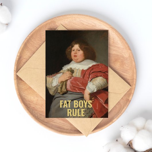 Fat Boys Rule - Grappig 17th C. Fine Art Portret Briefkaart