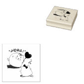 Fat Cat 사랑해요 Ik hou van je in het Koreaans Rubberstempel (Gestempeld)