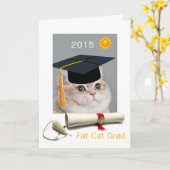 Fat Cat Afstudeerder Kaart (Gele Bloem)