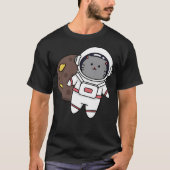 Fat Cat astronaut in de ruimte T-shirt (Voorkant)
