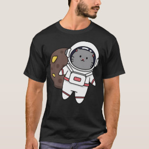 Fat Cat astronaut in de ruimte T-shirt