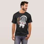 Fat Cat astronaut in de ruimte T-shirt (Voorkant volledig)