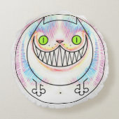 Fat Cat Cheshire Cat Round Sierkussen Rond Kussen (Achterkant)
