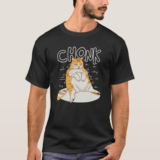 Fat Cat Chonk Scale Chonky Chubby Kitten Sarcasm T-shirt (Voorkant)