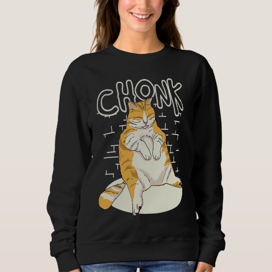Fat Cat Chonk Scale Chonky Chubby Kitten Sarcasm Trui (Voorkant)