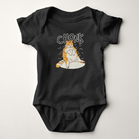 Fat Cat Chonk Scale Chonky Meme Chonker Cat Romper (Voorkant)