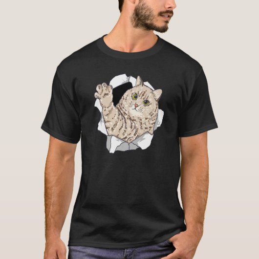 Fat Cat coming out ripping ripped T-shirt (Voorkant)