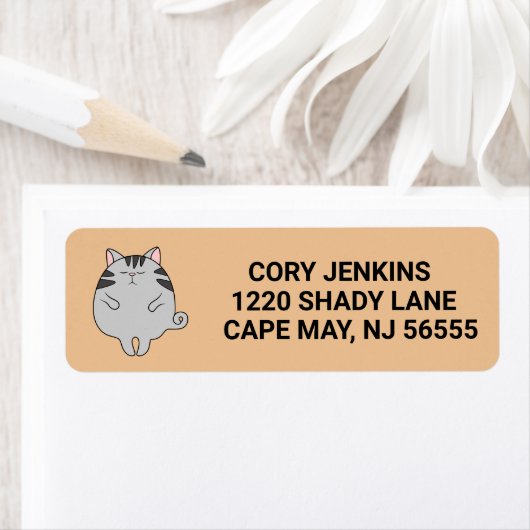 FAT CAT CUTE ART Return Address Labels (Insitu)