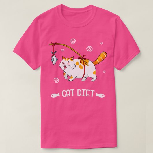 Fat Cat Diet Funny Feline Lover T-shirt (Design voorkant)