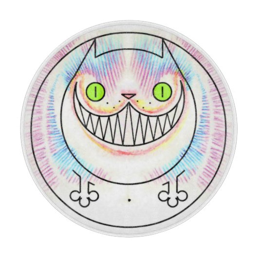 Fat Cat Happy Cat Cheshire Cat Grin Chopping Board Snijplank (Voorkant)