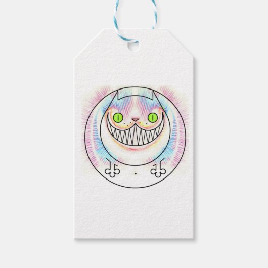 Fat Cat Happy Cat Cheshire Cat Grin Gift Label Cadeaulabel (Voorkant)