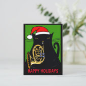 Fat Cat Happy Holiday Briefkaart (Staand voorkant)