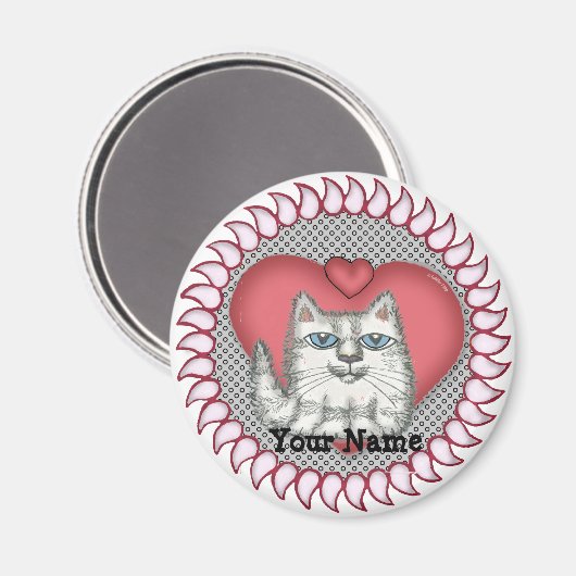 Fat Cat Hartmagneet Magneet (Voorkant / Achterkant)