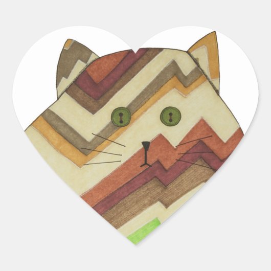 Fat Cat Heart Sticker (Voorkant)