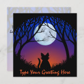 Fat Cat Invitations Gepersonaliseerde Halloween Ka Kaart (Voorkant / Achterkant)