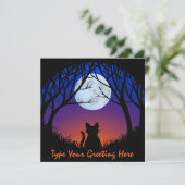 Fat Cat Invitations Gepersonaliseerde Halloween Ka Kaart (Staand voorkant)