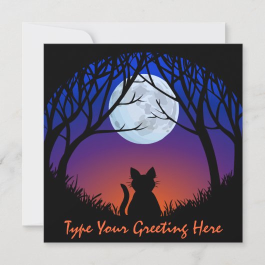 Fat Cat Invitations Gepersonaliseerde Halloween Ka Kaart (Voorkant)