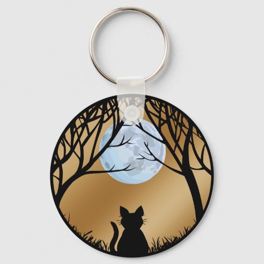 Fat Cat Keychain Black Cat Gifts Pet Keychains (Voorkant)