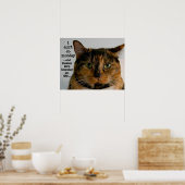 Fat Cat met Attitude, "Ik doe het maandag niet" Poster (Keuken)