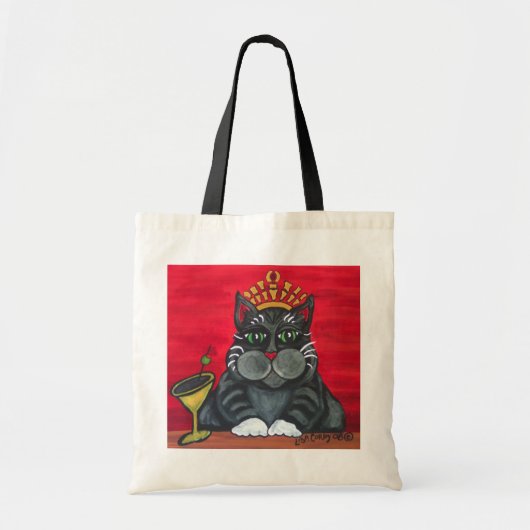 Fat Cat met Martini Canvas tas (Voorkant)