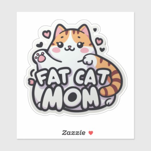 Fat Cat Mom Sticker (Vel)