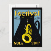 Fat Cat New Orleans Music 2017 Briefkaart (Voorkant / Achterkant)