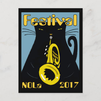 Fat Cat New Orleans Music 2017 Briefkaart