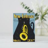 Fat Cat New Orleans Music 2017 Briefkaart (Staand voorkant)