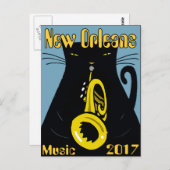 Fat Cat New Orleans Music 2017 Briefkaart (Voorkant / Achterkant)