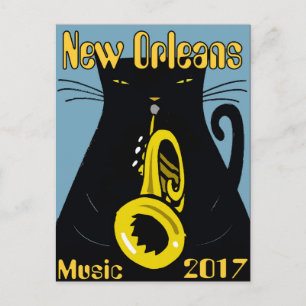 Fat Cat New Orleans Music 2017 Briefkaart