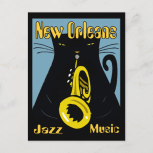 Fat Cat New Orleans Music 2017 Briefkaart