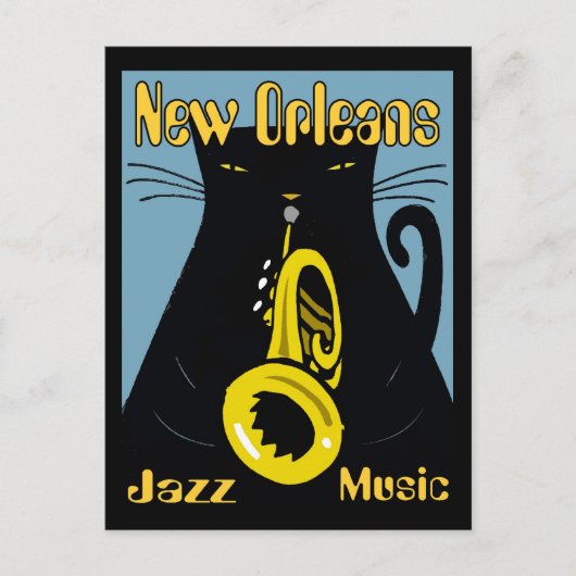 Fat Cat New Orleans Music 2017 Briefkaart (Voorkant)