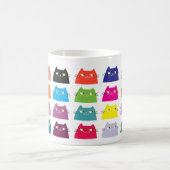 Fat Cat Pattern Cartoon Kleurrijke Funny Vibrant Koffiemok (Center)