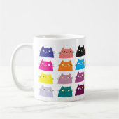Fat Cat Pattern Cartoon Kleurrijke Funny Vibrant Koffiemok (Links)