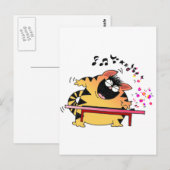 Fat Cat Play-toetsenbord Briefkaart (Voorkant / Achterkant)
