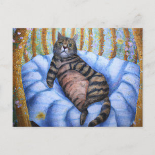 Fat Cat Reclining Briefkaart