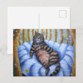 Fat Cat Reclining Briefkaart (Voorkant / Achterkant)