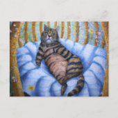 Fat Cat Reclining Briefkaart (Voorkant)