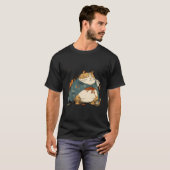 Fat Cat Samurai Japans Ukiyo E Stijl T-shirt (Voorkant volledig)