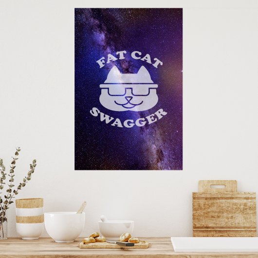 Fat Cat Swagger - Galaxy Edition Poster (Keuken)