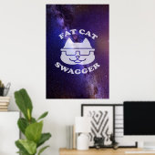 Fat Cat Swagger - Galaxy Edition Poster (Thuiskantoor)