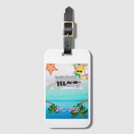 Fat Cat Vakantie Bagage label (Voorkant (verticaal))