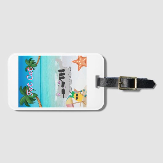 Fat Cat Vakantie Bagage label (Voorkant (horizontaal))