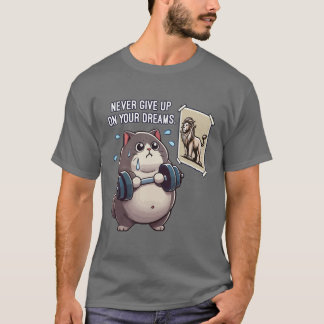 Fat Cat vs Lion - Grappige Bodybuilding Gym Workou T-shirt
