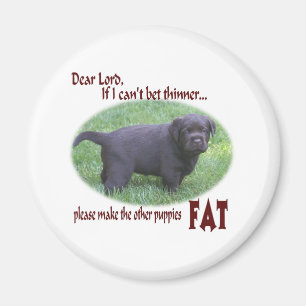 Fat Chocolate Lab Puppy Humor Magneet