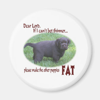 Fat Chocolate Lab Puppy Humor Magneet