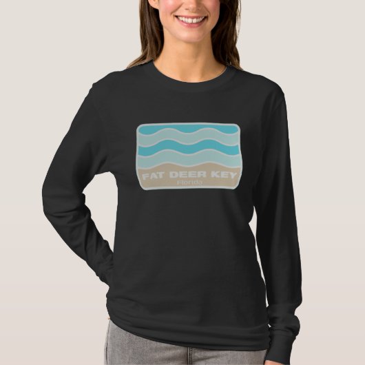 Fat Deer Key Florida Retro FL Waves Beach Souvenir T-shirt (Voorkant)