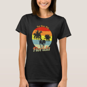 Fat Deer Key Florida Retro Tropical Palm Trees vac T-shirt