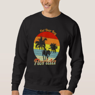 Fat Deer Key Florida Retro Tropical Palm Trees vac Trui